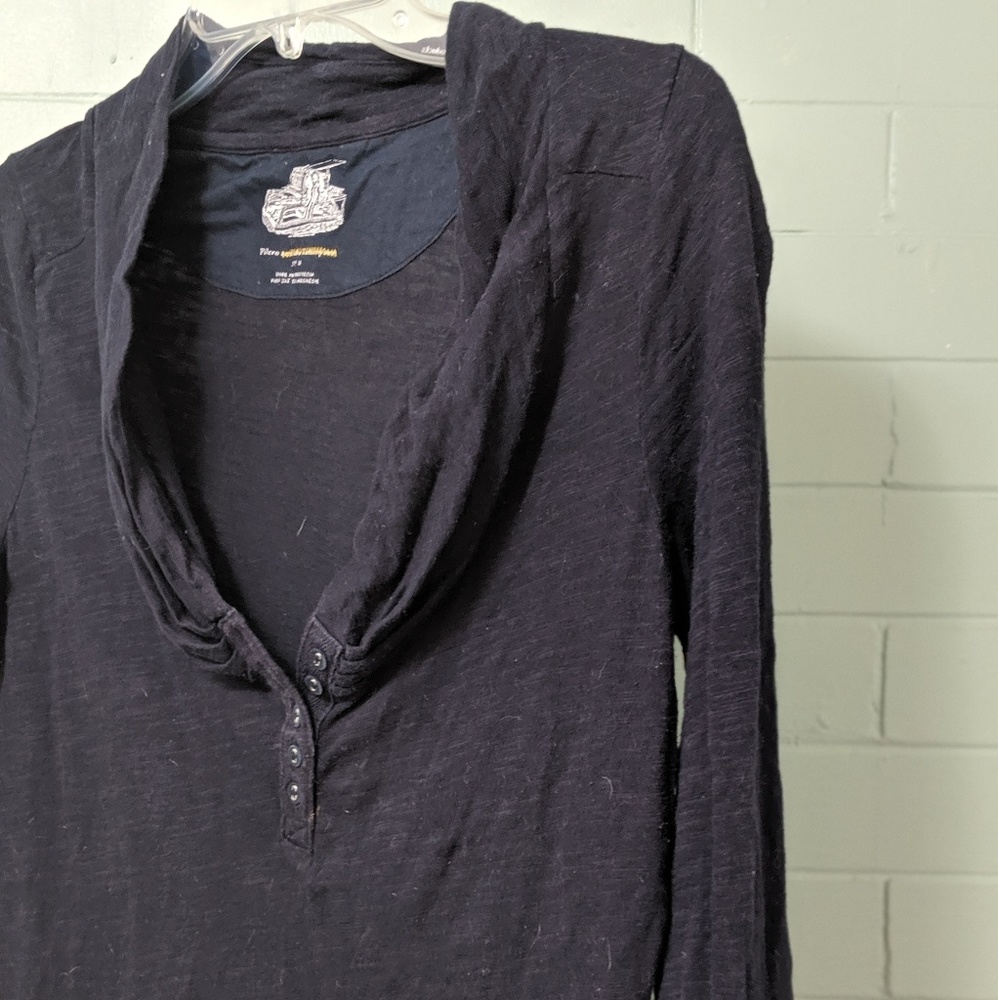 Pilcro Anthropologie blue 3/4 sleeve Henley